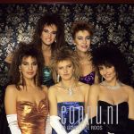 15-12-1986 Dolly Dots, Ria Brieffies, Angela Groothuizen, Angéla Kramers, Esther Oosterbeek and Patty Zomer at Tuschinski Theater in Amsterdam, The Netherlands.